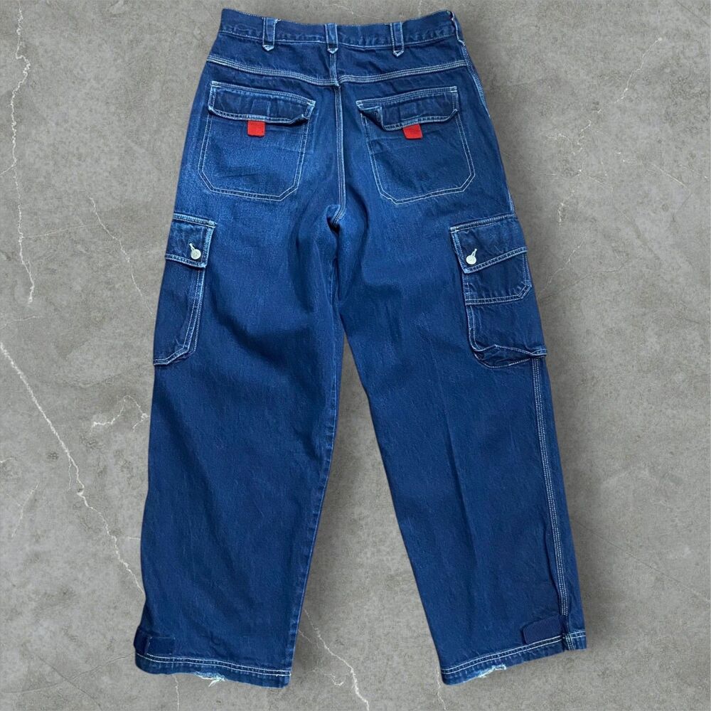 725 Originals Vintage Y2K Baggy Skater Cargo Denim Blue Jeans Men's Size 32 x 32